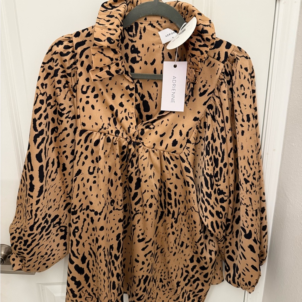 Adrienne Tan and Black Animal Print Blazer